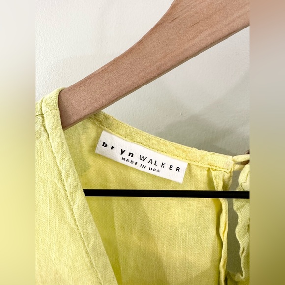 Bryn Walker Linen Tank Yellow Size Small - Picture 4 of 5